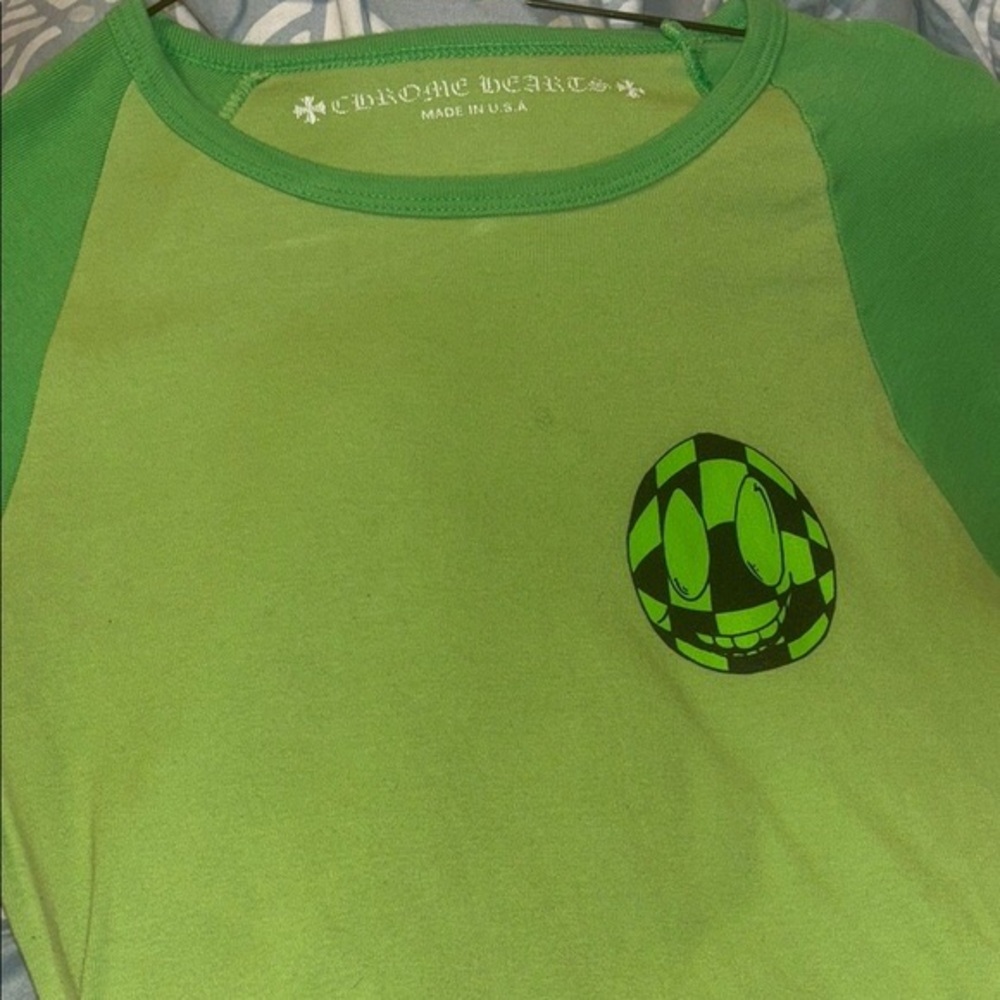 Chrome Hearts Green Long Sleeve Tee with Graphic Design